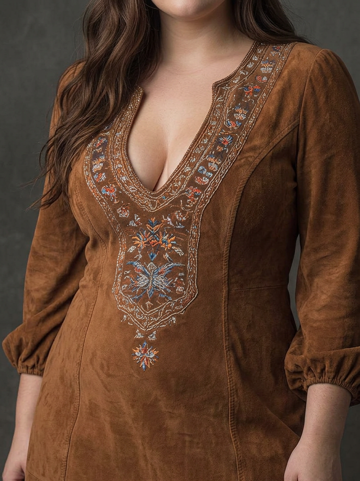 Lucienne  Suede-Effect Short Dress