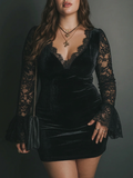 Aurelia  Velvet and Lace Mini Dress