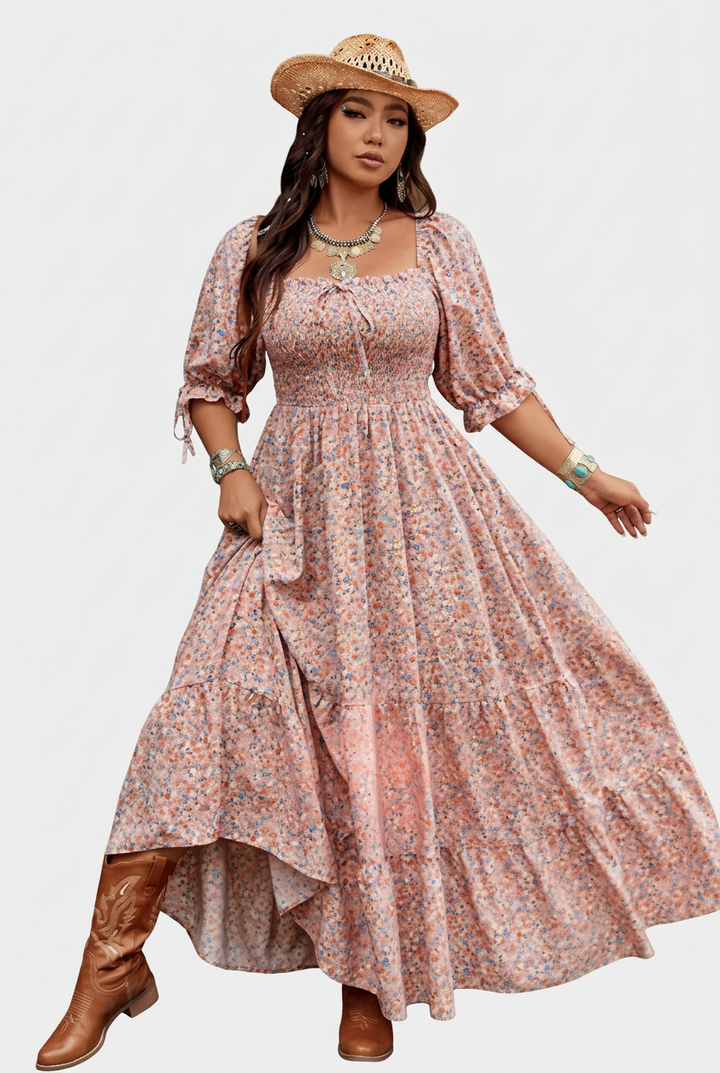 Zaina - Prairie Bloom Smocked Maxi Dress