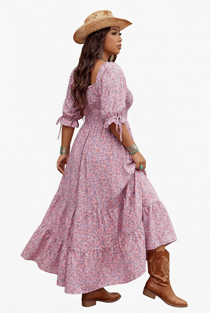 Zaina - Prairie Bloom Smocked Maxi Dress