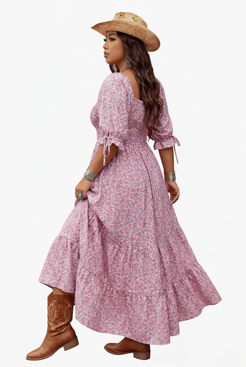 Zaina - Prairie Bloom Smocked Maxi Dress