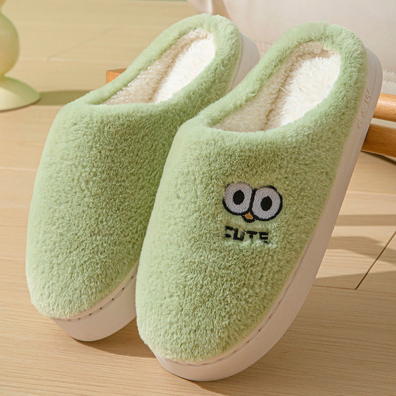 Big-Eyes Cartoon Slippers, Non-Slip Plush for Couples