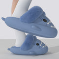 Winter Shark Slippers, Warm Fuzzy House Shoes for Women