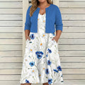 Junia - Floral Dress Two-Piece Set