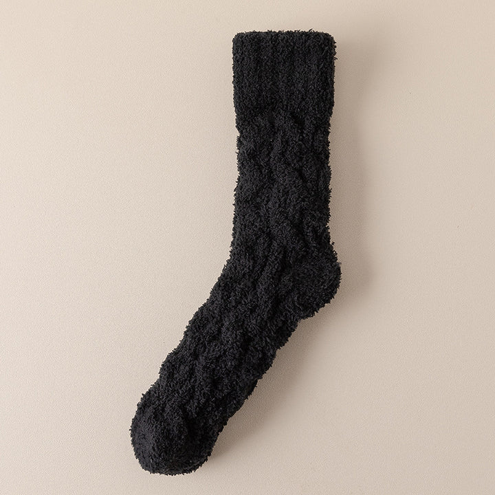 Coral Fleece Fuzzy Socks with Non-Slip Grip for Cold Floors