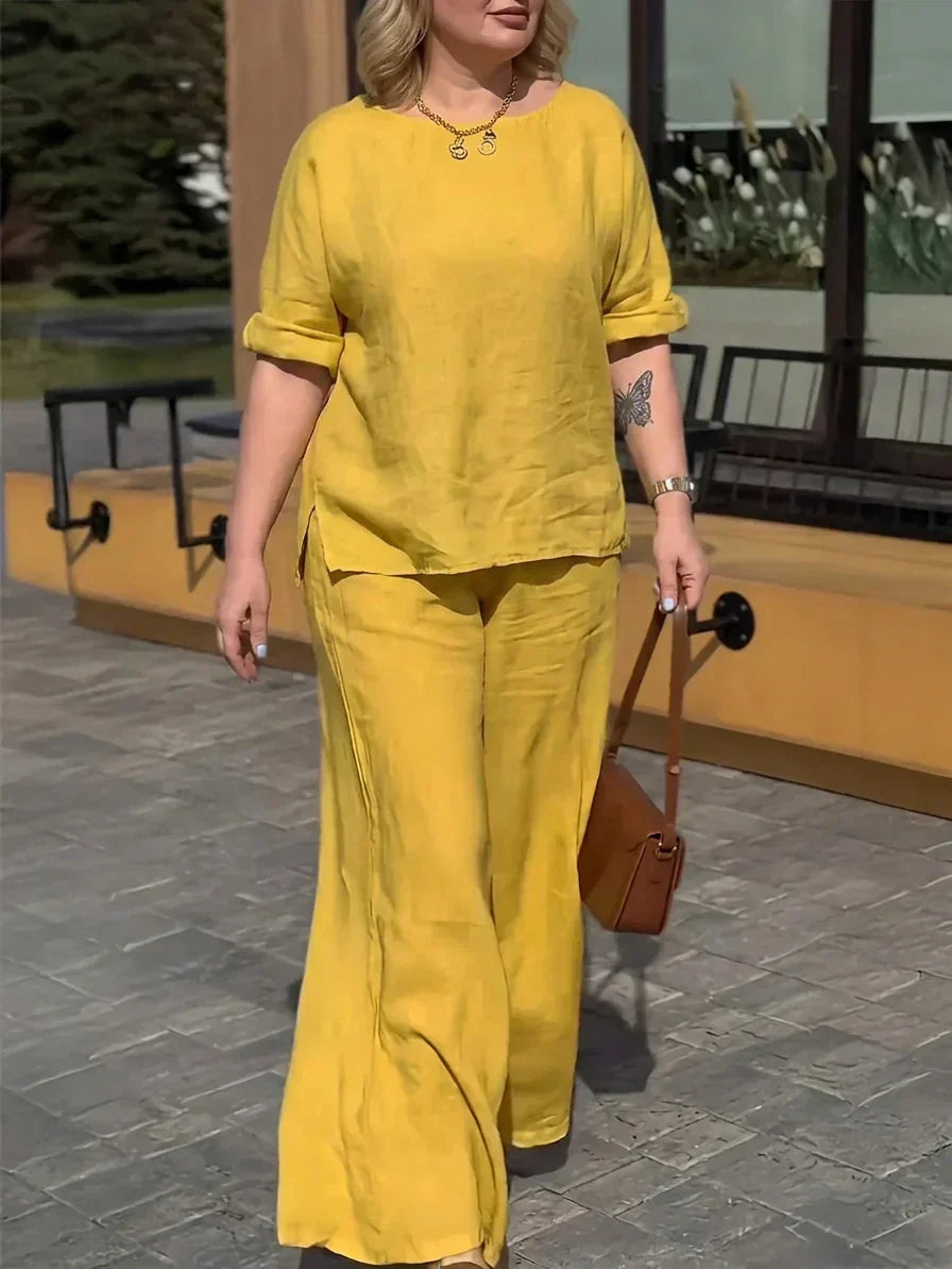 Verena - Women Round Neck Long Sleeve Pants Set