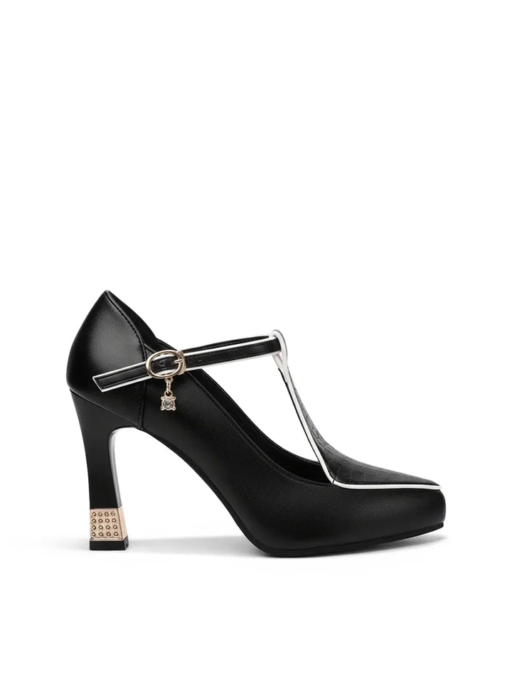 Monroe  T-Bar Jewel Pumps