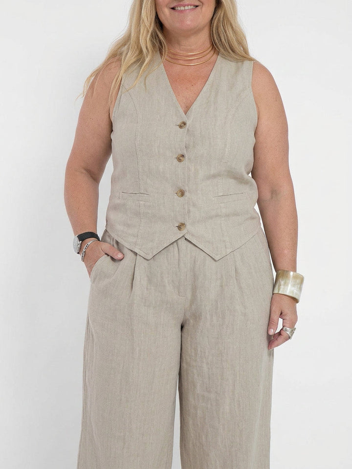 Seraphina  Co-ord Set Elegant Two-Piece With Waistcoat &amp; Pants Wide-Leg