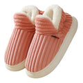 Winter Plush Striped House Slippers, Indoor and Outdoor