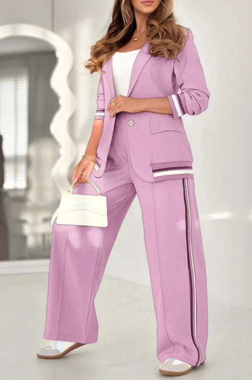 Woman in a two-piece pant suit