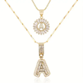 Amaya letter initial necklace set | Gold