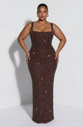 Esm Maxi Dress - Plum Brown Sparkle