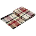 Women's Red Plaid Blanket Scarf with Tassels, Soft Shawl Wrap