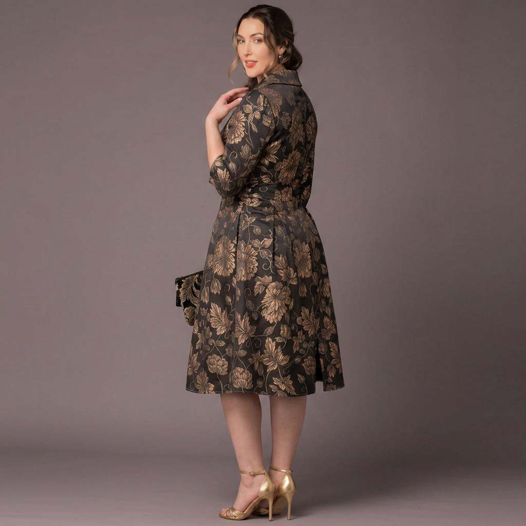 Vintage Floral Wrap Midi Dress