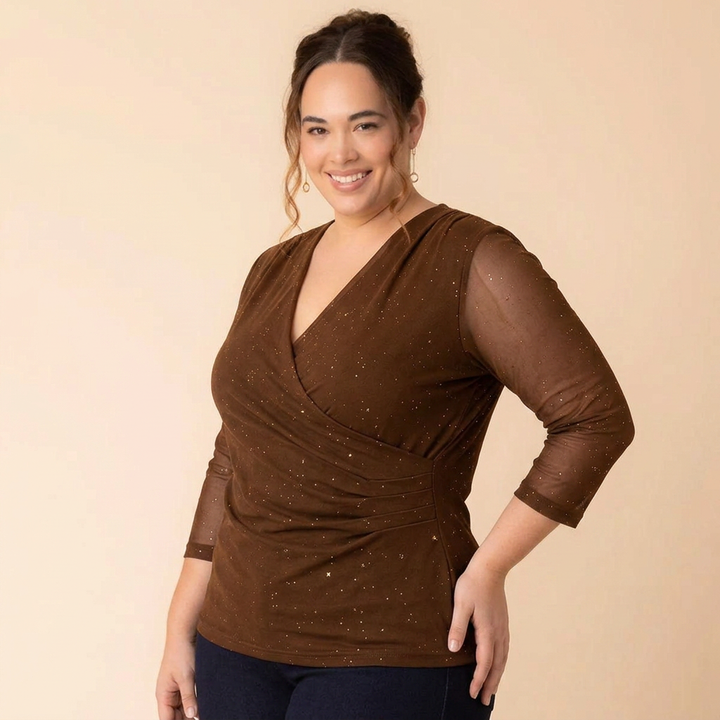 Celeste Sparkle Faux Wrap Top - Sale!