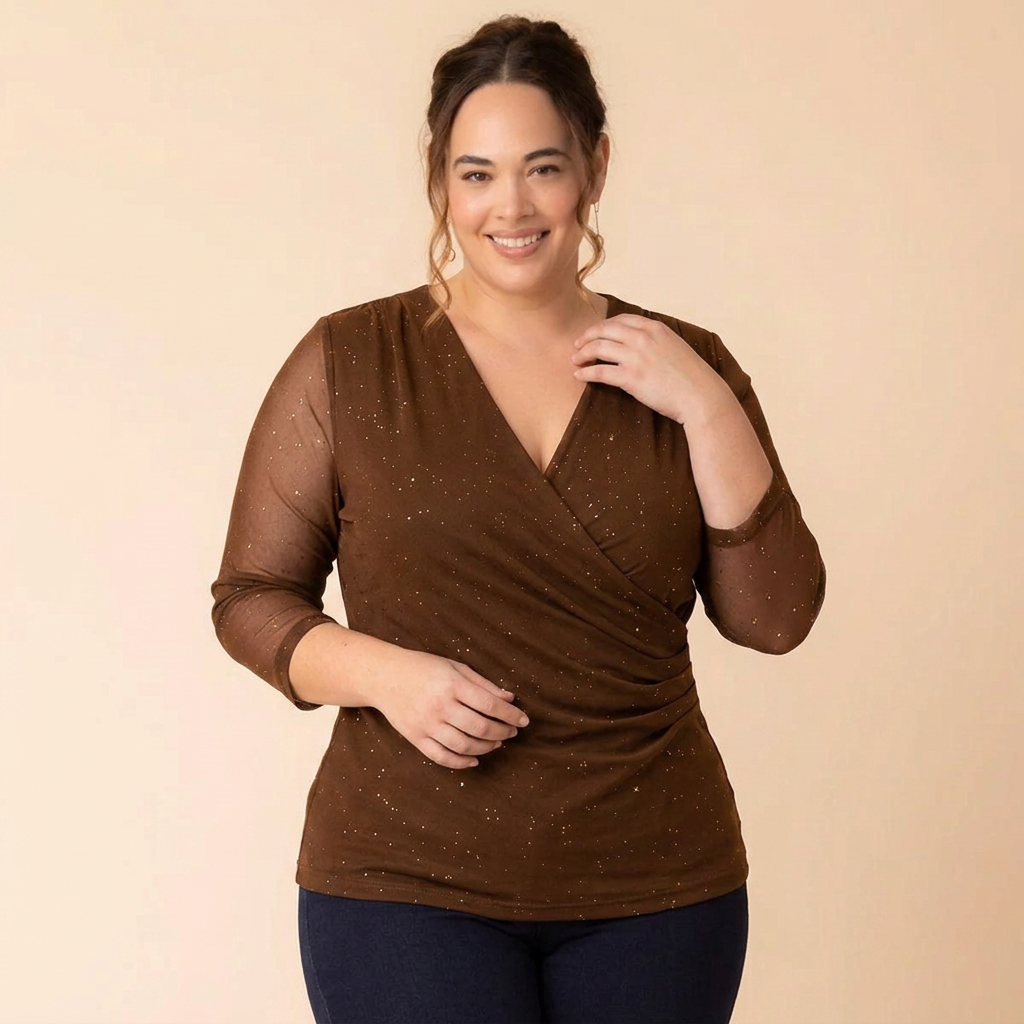 Celeste Sparkle Faux Wrap Top - Sale!