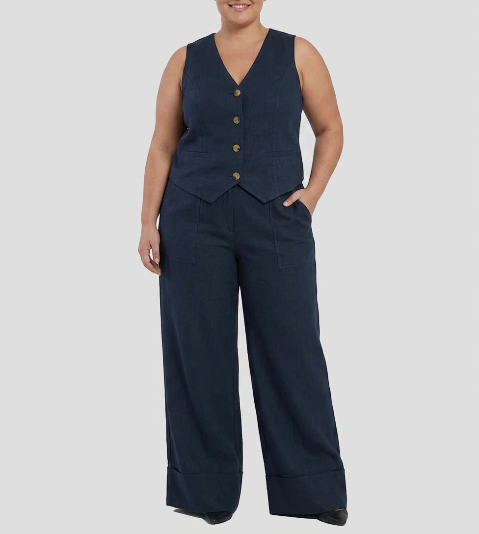 Seraphina  Co-ord Set Elegant Two-Piece With Waistcoat &amp; Pants Wide-Leg