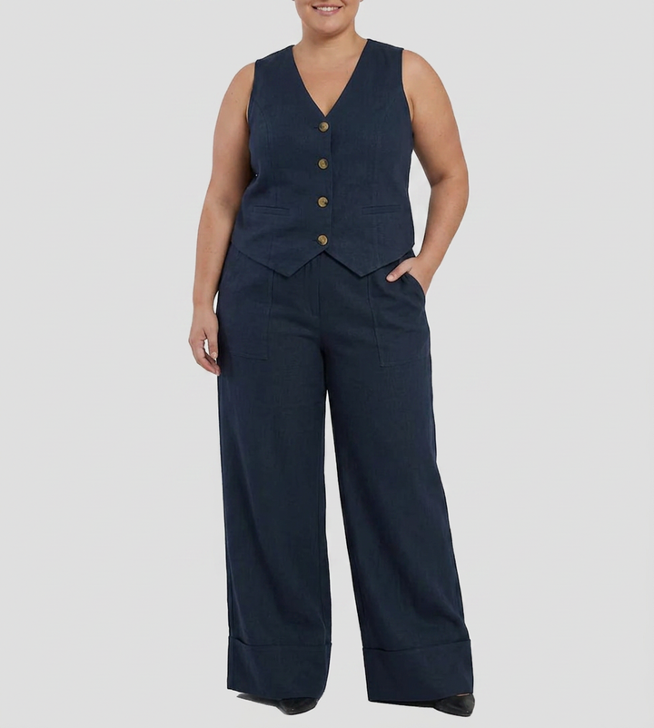 Seraphina  Co-ord Set Elegant Two-Piece With Waistcoat &amp; Pants Wide-Leg