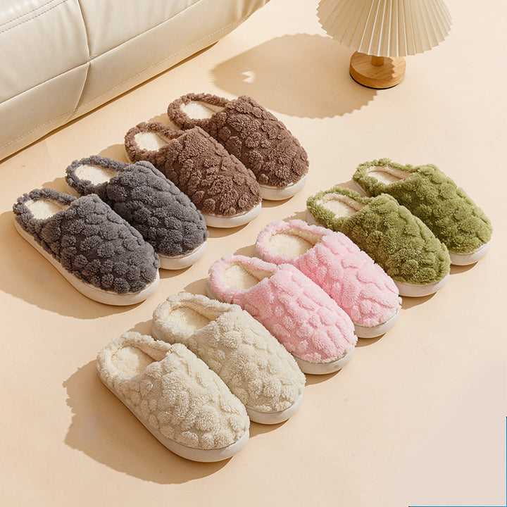 Soft Plush Fleece Slippers for Women and Men, Slip-On