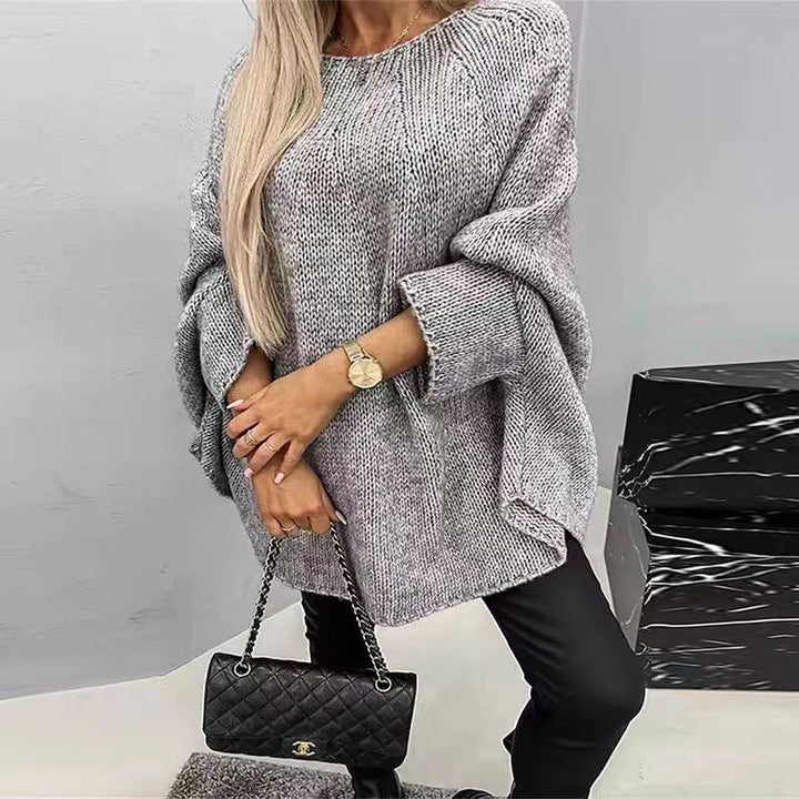 Batwing Sleeve Sweater for Women, Oversized Knit Shawl Top