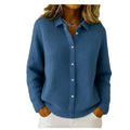 Women's Button Knit Sweater with Lapel Collar, Cozy Fit