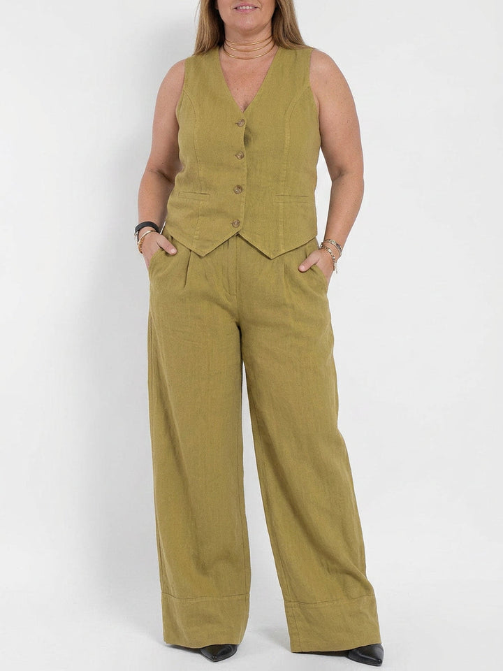 Seraphina  Co-ord Set Elegant Two-Piece With Waistcoat &amp; Pants Wide-Leg