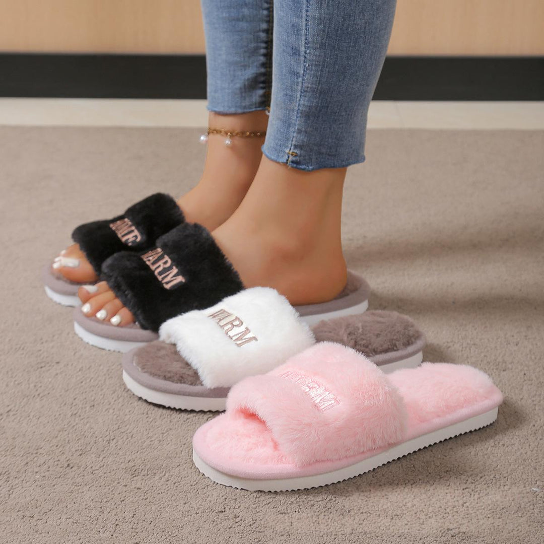 Faux Rabbit Fur Slippers for Women and Men – EVA Foam Sole