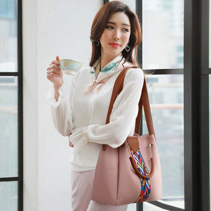 Four-piece faux leather handbag set