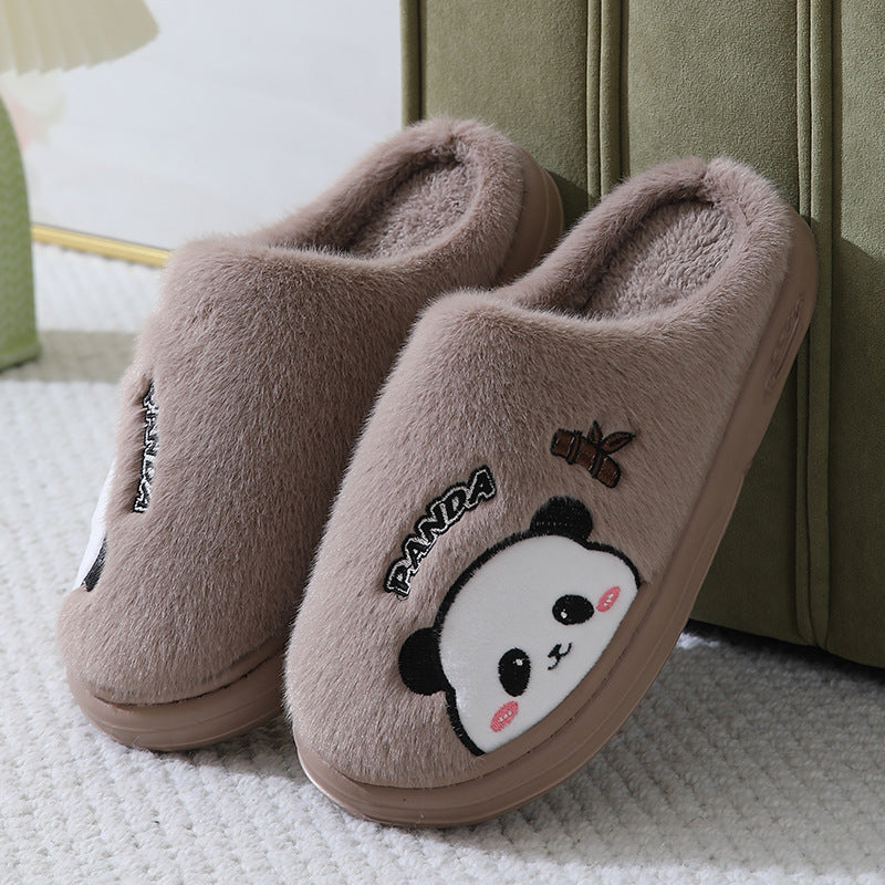 Cute Panda Slippers with Thick Cushioned Sole for Couples