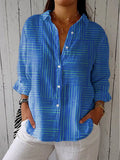 Lior - Blue Striped Blouse
