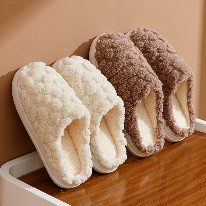 Soft Plush Fleece Slippers for Women and Men, Slip-On