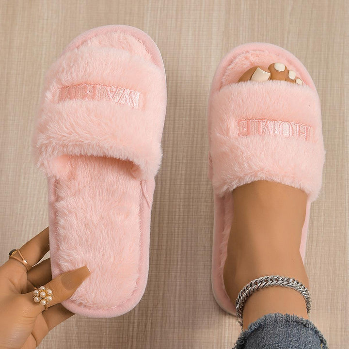Faux Rabbit Fur Slippers for Women and Men – EVA Foam Sole