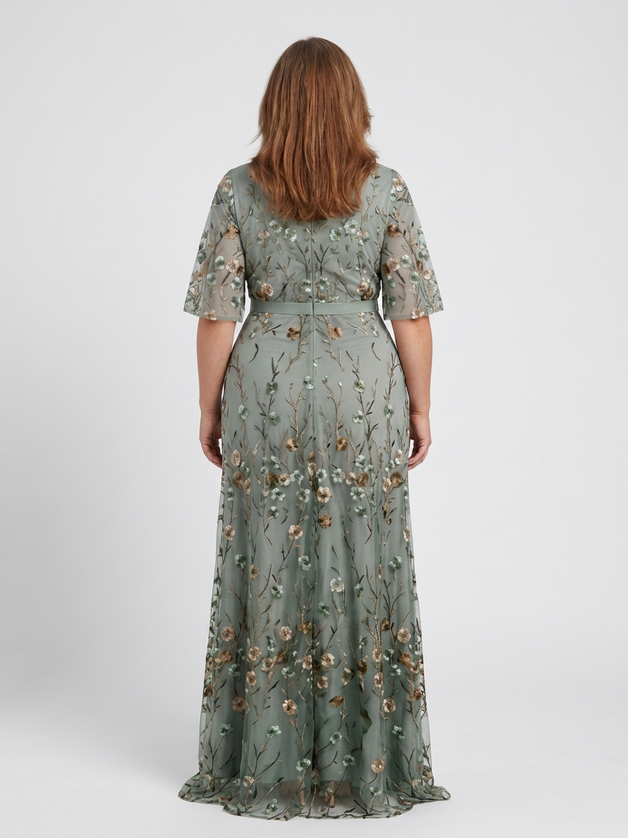 Stella &amp; Grace | Floral V Neck Short Sleeve Maxi Dress