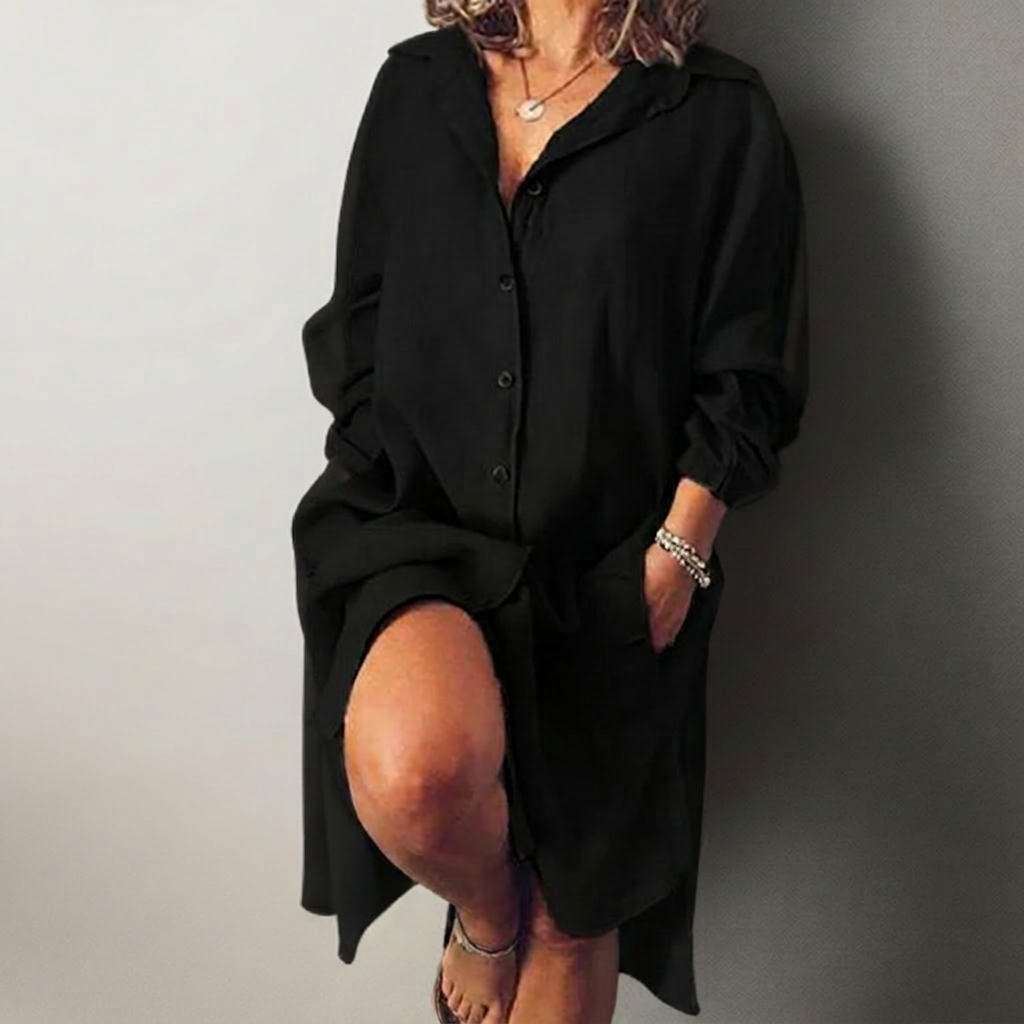 Nielle midi dress in cotton and linen