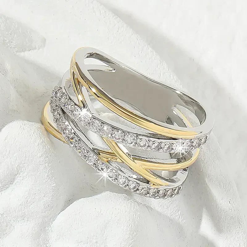 Estelle Radiance Zirconia Ring | Mixed Gold