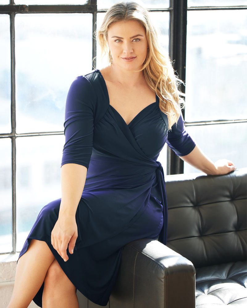 Sweetheart Knit Wrap Dress