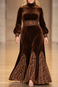 MABLE | HIGH COLLAR LACE MAXI DRESS