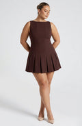 Romy Mini Dress - Plum Brown
