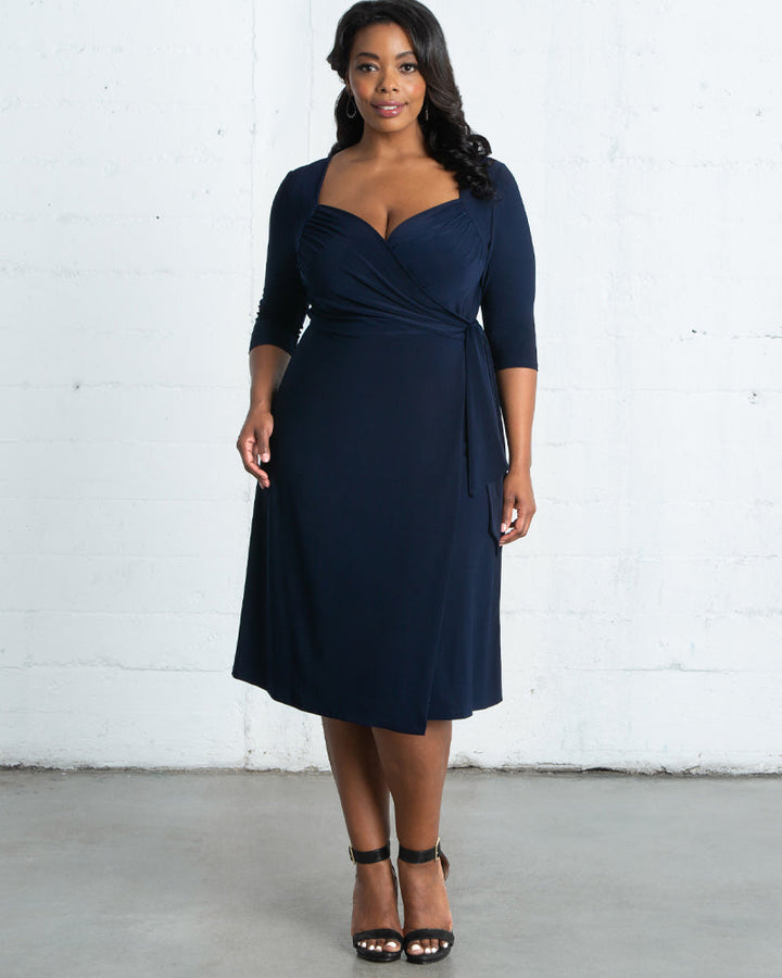 Sweetheart Knit Wrap Dress